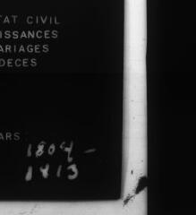 808 vues  - PRENOUVELLON. - Etat civil : microfilm des registres des naissances, mariages, décès. (an XII-1833) (ouvre la visionneuse)
