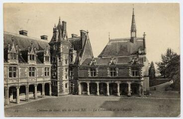 1 vue  - Le château, aile Louis XII, la colonnade et la chapelle. (ouvre la visionneuse)