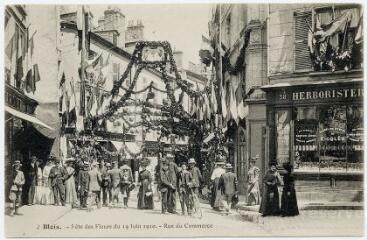 1 vue Fête des fleurs du 19 juin 1910, rue du Commerce.