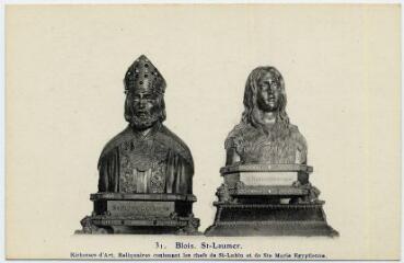 1 vue  - Saint-Laumer, richesses d\'art, reliquaires contenant les chefs de Saint-Lubin et de Sainte-Marie égyptienne. (ouvre la visionneuse)