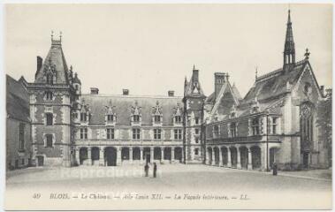 1 vue  - Le château, aile Louis XII, la façade intérieure. (ouvre la visionneuse)