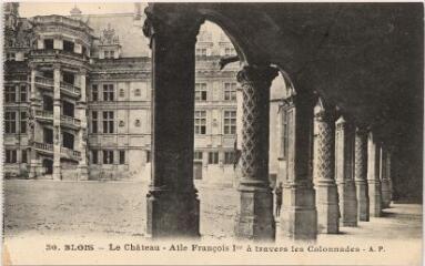 1 vue Le château.- Aile François 1er à travers les colonnades.
