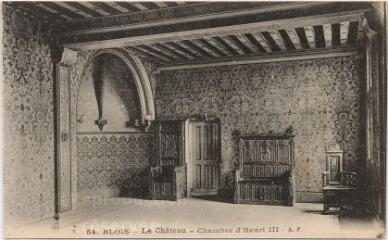 1 vue Le château.- Chambre d’Henri III.
