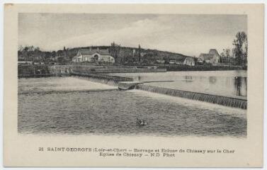 1 vue Saint-Georges-sur-Cher.- Barrage et écluse de Chissay sur le Cher.- Eglise de Chissay.