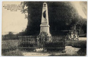 1 vue  - Monument élevé à la mémoire des enfants de la commune Morts pour la France 1914-1918. (ouvre la visionneuse)