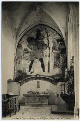 1 vue  - L\'église, fresque du XVe siècle. (ouvre la visionneuse)