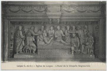 1 vue  - Eglise de Lorges, l\'autel de la chapelle seigneuriale. (ouvre la visionneuse)