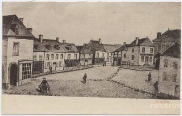 1 vue  - Place du marché en 1870 Dessin. (ouvre la visionneuse)