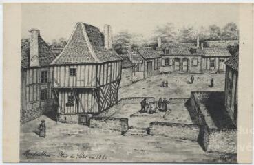 1 vue Place du Patis en 1860 Dessin de M. Blain.