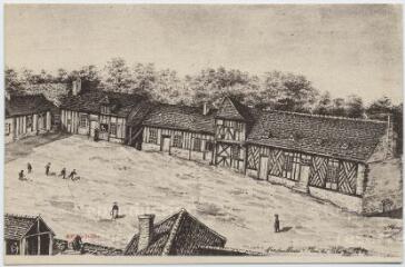 1 vue Place du Patis en 1860 Dessin de M. Blain..