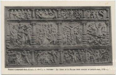 1 vue Panneau, les scènes de la passion (bois sculpté et polychromé, XVIe siècle).