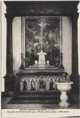 1 vue  - Chapelle des fonts baptismaux, retable (bois sculpté, XVIIe siècle). (ouvre la visionneuse)