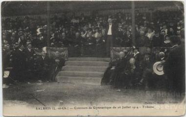 1 vue  - Concours de gymnastique du 26 juillet 1914. Tribune. (ouvre la visionneuse)