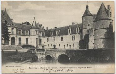 1 vue  - Château de Diziers, partie ancienne et la grosse tour. (ouvre la visionneuse)