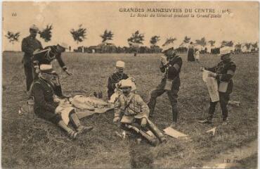 1 vue  - Grandes manœuvres du Centre (1908). Le repas du général pendant la Grand\'Halte. (ouvre la visionneuse)