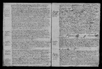 103 vues Registre paroissial. Baptêmes, mariages, sépultures (février 1733-décembre 1742)