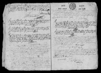 19 vues Registre paroissial. Baptêmes, mariages, sépultures (mars 1677-octobre 1679)