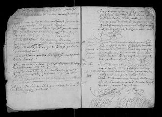 57 vues Registre paroissial. Baptêmes (1659-janvier 1676) ; mariages (1660-juillet 1675) ; sépultures (décembre 1659-janvier 1676)