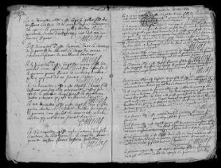 13 vues  - Registre paroissial. Baptêmes, sépultures (octobre-décembre 1680) ; baptêmes, mariages, sépultures (1681-1683) ; baptême (janvier 1684) (ouvre la visionneuse)