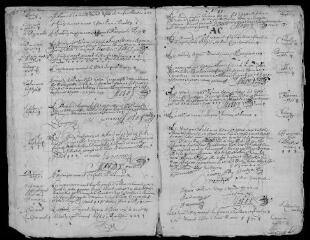 68 vues  - Registre paroissial. Baptêmes, mariages, sépultures (1671-avril 1681) (ouvre la visionneuse)