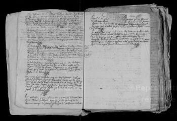 145 vues Registre paroissial. Baptêmes, mariages, sépultures (mars 1702-1737 ; 1754-septembre 1764)