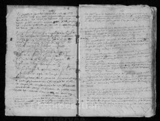 219 vues Registre paroissial. Sépultures (1642-1667) ; mariages (1666-1667) ; baptêmes, mariages, sépultures (1669-1693)