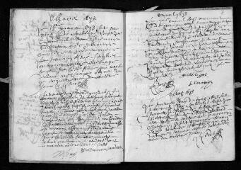 21 vues Registre paroissial. Baptêmes, mariages, sépultures (1673-juin 1675)