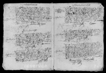 9 vues Registre paroissial. Baptêmes, sépultures (juin-décembre 1678) ; baptêmes, mariages, sépultures (janvier-octobre 1679)