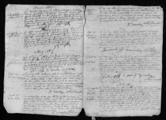 7 vues Registre paroissial. Baptêmes, sépultures (septembre-décembre 1686) ; baptêmes, mariages, sépultures (1687-mars 1688)