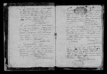 211 vues Registre paroissial. Baptêmes, mariages, sépultures (octobre 1710-1738) ; baptêmes, sépultures (janvier 1739)