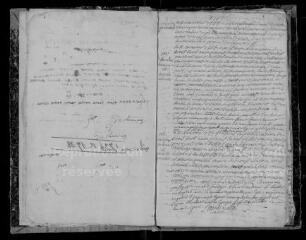 57 vues  - Registre paroissial. Baptêmes, mariages, sépultures (1734-janvier 1738) (ouvre la visionneuse)