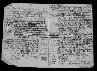46 vues  - Registre paroissial. Baptêmes (1665-janvier 1670) (ouvre la visionneuse)