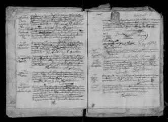 53 vues Registre paroissial. Baptêmes, mariages, sépultures (1686-février 1692)
