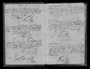 82 vues  - Registre paroissial. Baptêmes (avril 1633-janvier 1641) (ouvre la visionneuse)