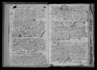 102 vues  - Registre paroissial. Baptêmes, mariages, sépultures (mars 1679-janvier 1685) (ouvre la visionneuse)