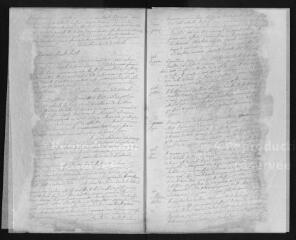 10 vues  - Registre paroissial. Baptêmes, mariages, sépultures (1737-novembre 1738 ; octobre-décembre 1746) (ouvre la visionneuse)