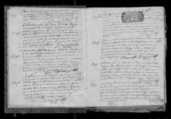 155 vues Registre paroissial. Baptêmes, mariages, sépultures (1703-1726 ; mars 1729 ; décembre 1734 ; février 1727 ; février 1729)