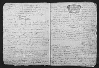 19 vues Registre paroissial. Baptêmes, mariages, sépultures (1720-1723) ; baptême (janvier 1724)