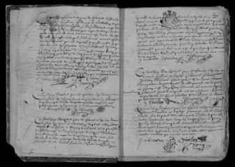 374 vues Registre paroissial. Baptêmes, mariages, sépultures (1681-1691 ; 1716-1748)