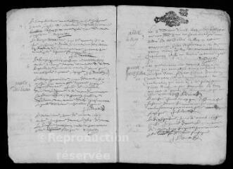 14 vues Registre paroissial des baptêmes, mariages, sépultures (mars 1697-déc. 1698)