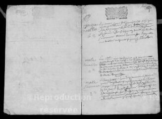 15 vues Registre paroissial des baptêmes, mariages, sépultures (1699)