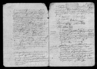 16 vues Registre paroissial des baptêmes, mariages, sépultures (1702) ; + 2 actes de mariages de mars 1734