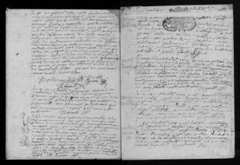 15 vues  - Registre paroissial des baptêmes, mariages, sépultures (1708) (ouvre la visionneuse)