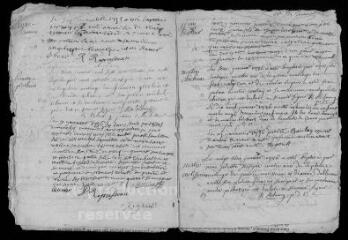 7 vues Registre paroissial des baptêmes, mariages, sépultures (juin 1735-avril 1736)