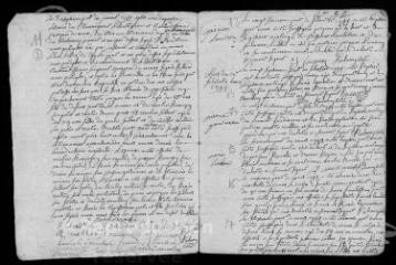 11 vues Registre paroissial des baptêmes, mariages, sépultures (1744- janv. 1745)