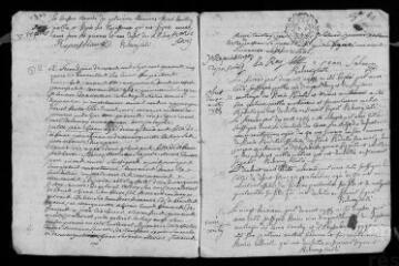 11 vues Registre paroissial des baptêmes, mariages, sépultures (1745- janv. 1746)