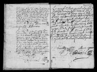 18 vues  - Registre paroissial. Baptêmes, mariages, sépultures (mars-décembre 1671) (ouvre la visionneuse)