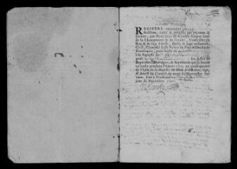 11 vues Registre paroissial. Baptêmes, mariages, sépultures (février-décembre 1702)