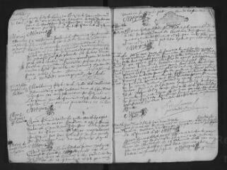 21 vues  - Registre paroissial. Baptêmes, mariages, sépultures (février-décembre 1694) (ouvre la visionneuse)