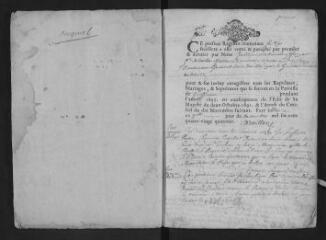 19 vues Registre paroissial. Baptêmes, mariages, sépultures (1695) ; baptêmes, sépultures (janvier 1696)